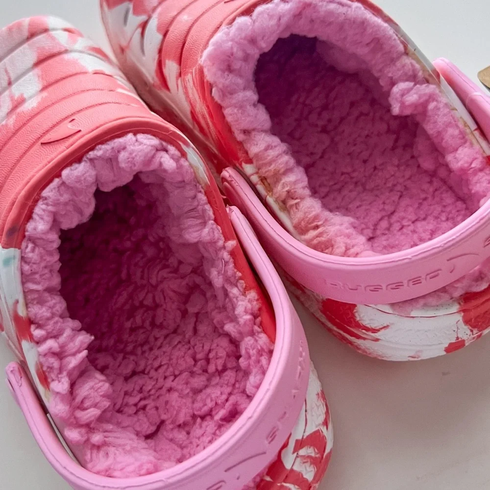Rugged Shark Toddler Girls Lined Clogs - Pink White, Size 12